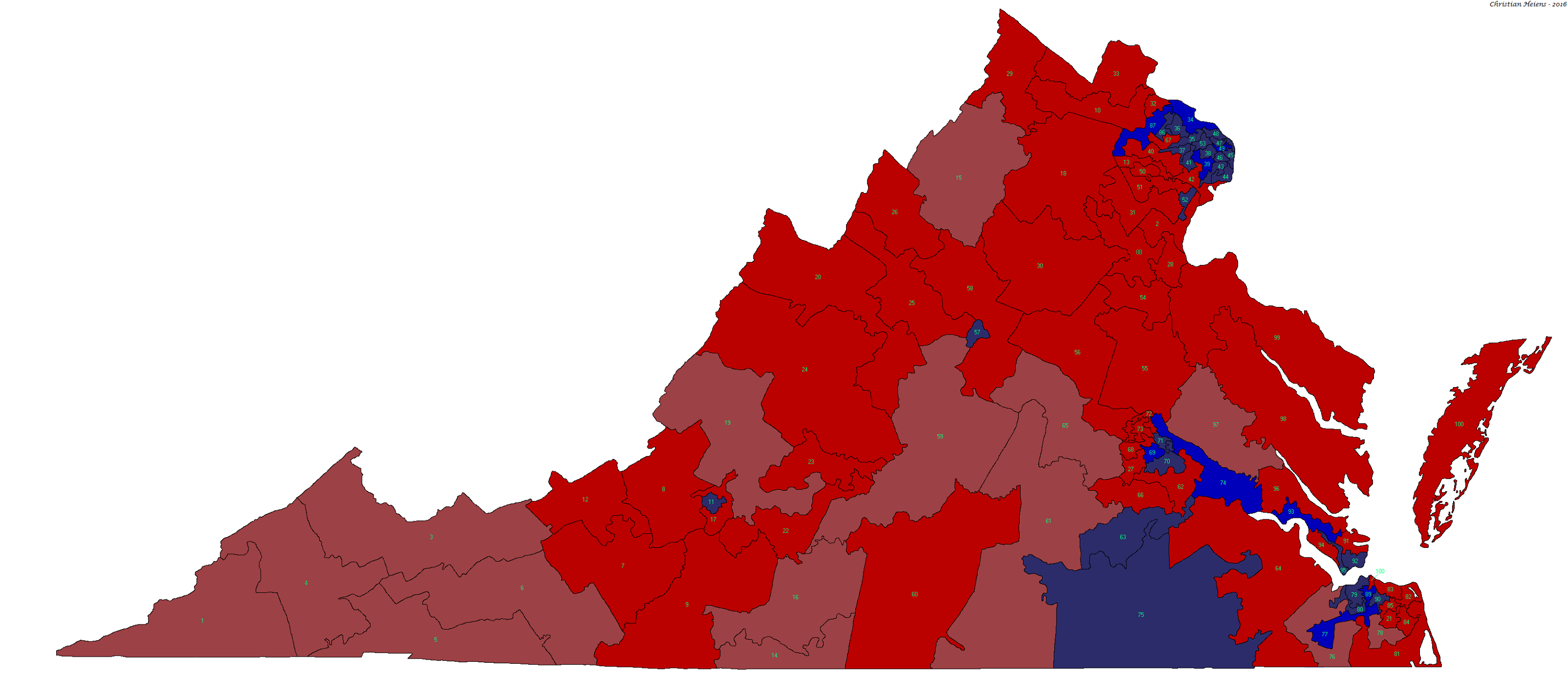 2017 Map Of Virginia Contested Delegate Districts The Bull Elephant