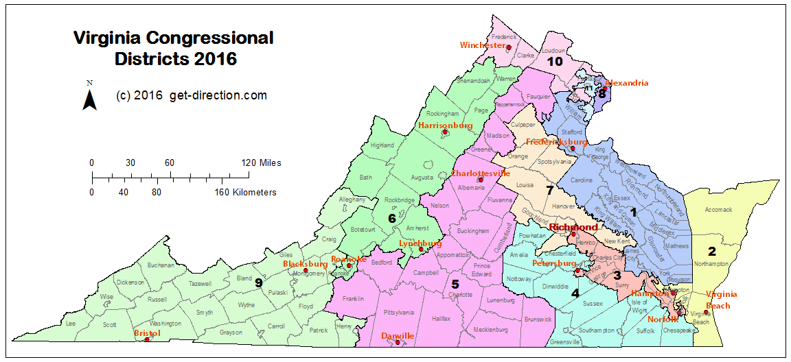 29 Virginia Congressional Districts Map Maps Online For You