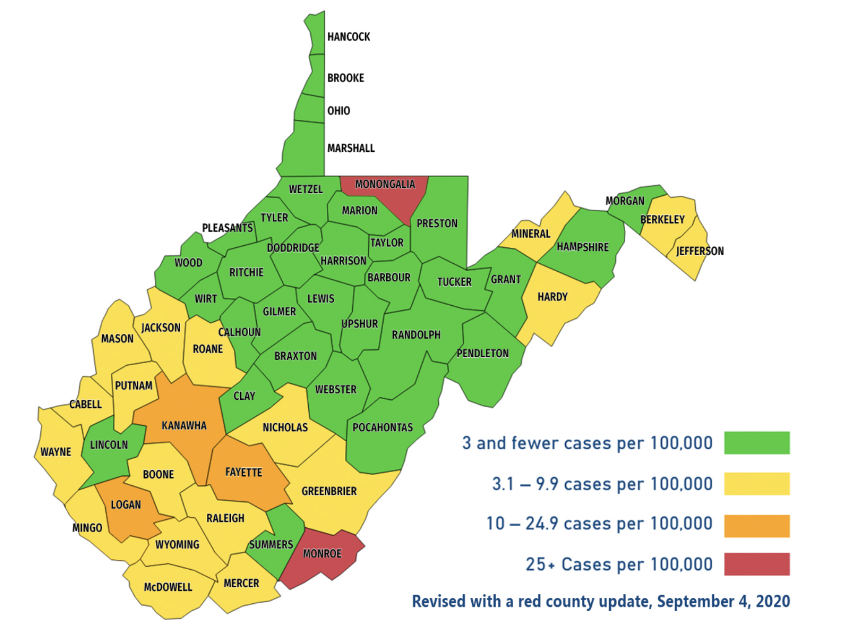 2nd West Virginia County Goes Red On State Coronavirus Map WVPB