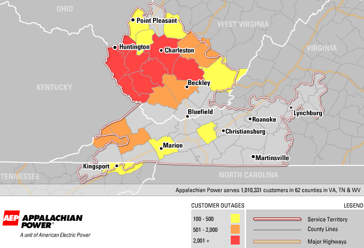 Aep Power Outage Map Virginia