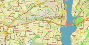 Alexandria Virginia Washington DC US PDF Vector Map Low Detailed
