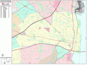 Alexandria Virginia Zip Code Wall Map Premium Style By MarketMAPS