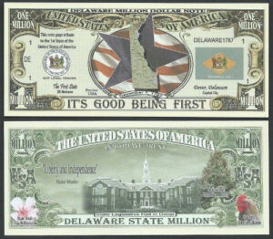 Amazon Delaware State Educational Million Dollar Bill W Map Seal