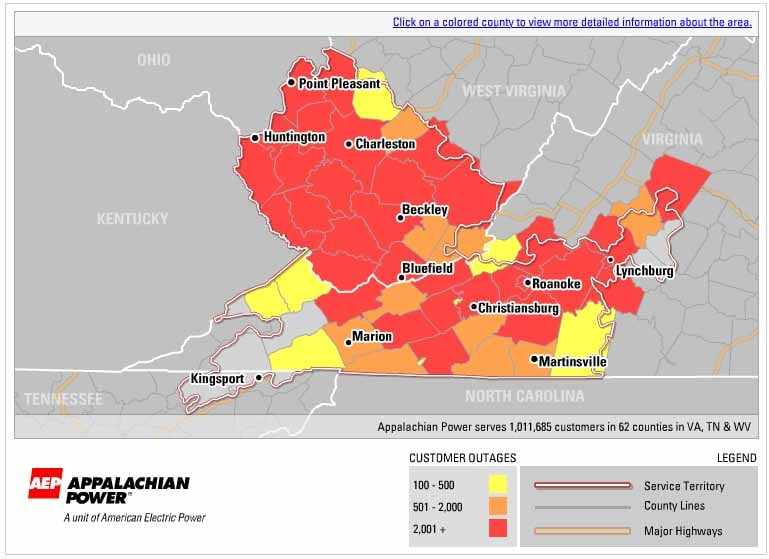 Appalachian Power Outages
