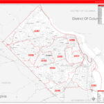 Arlington County VA Zip Code Wall Map Red Line Style By MarketMAPS