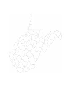 Blank West Virginia County Map Free Download