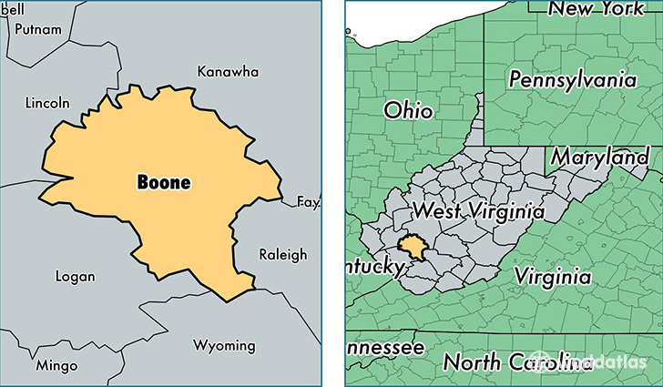 Boone County Wv Map Cities And Towns Map