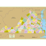 Buy Printed Virginia Zip Code Map With Counties