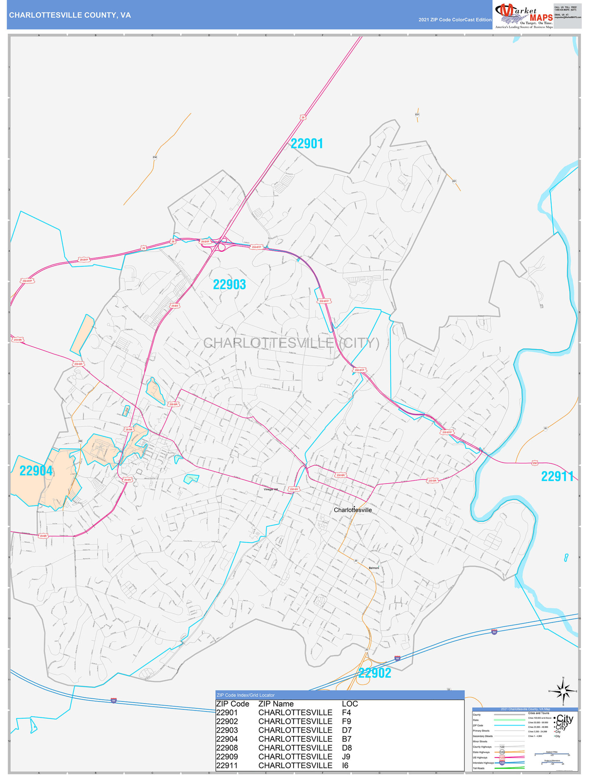 Map Of Charlottesville Virginia Area