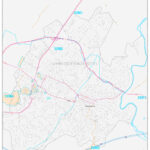 Charlottesville County VA Wall Map Color Cast Style By MarketMAPS