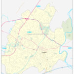 Charlottesville County VA Zip Code Wall Map Basic Style By MarketMAPS