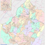 Charlottesville VA Metro Area Wall Map Color Cast Style By MarketMAPS