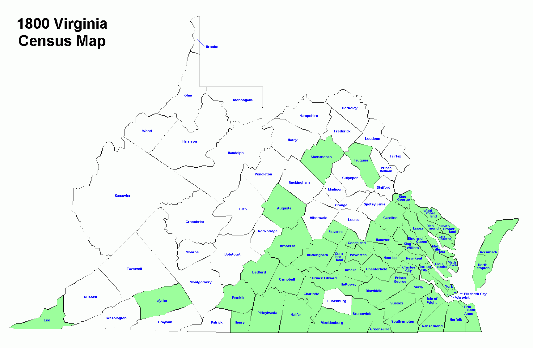 City Map Images Map Of Virginia Counties 1800