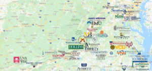 Colleges In Virginia Map Virginia Map Map Virginia