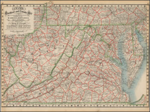 Cram s Rail Road County Map Of Virginia W Virginia Maryland And