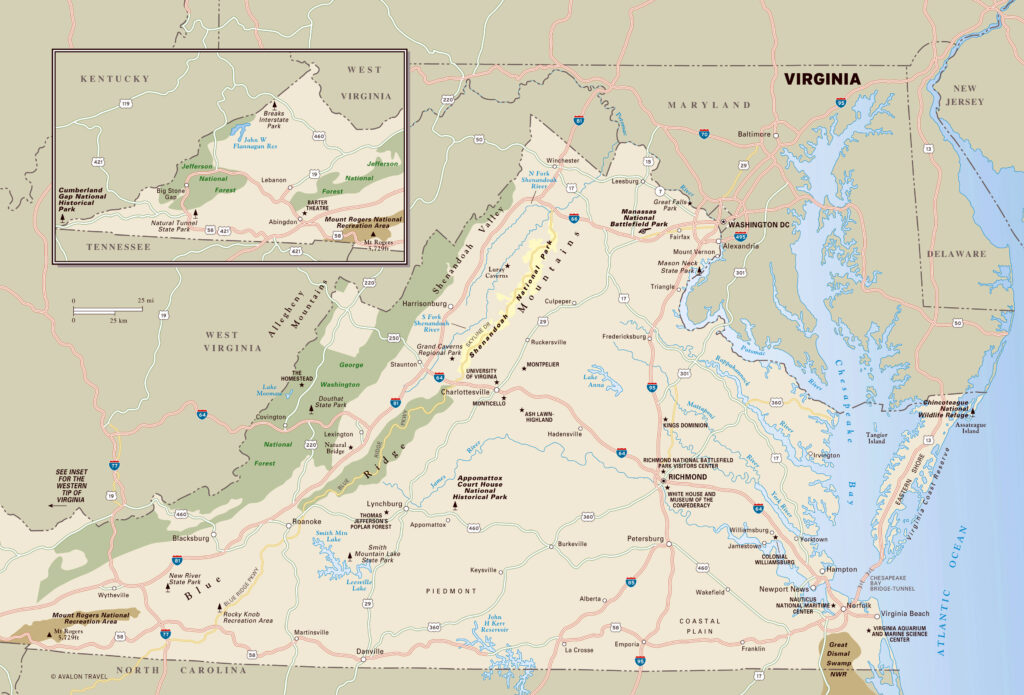 Detailed Large Map Of Virginia | Virginia Map