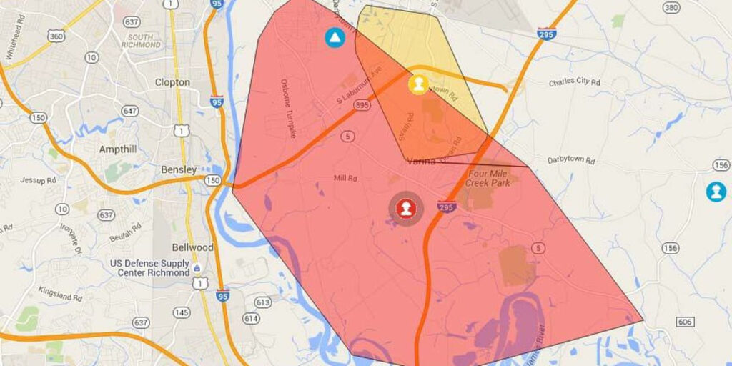 Dominion Va Power Outage Map Maps For You Virginia Map