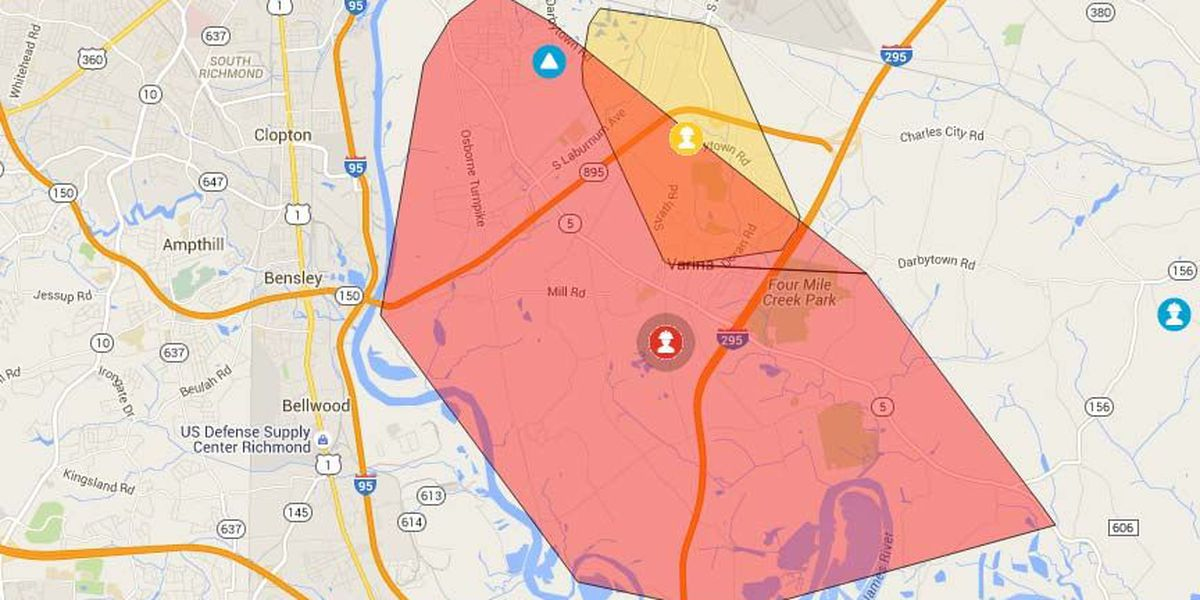 Dominion Virginia Power Outage Map Today Virginia Map