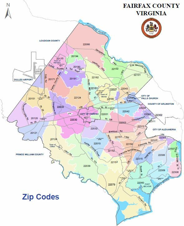 Fairfax County VA Zip Code Map Zip Code Map Fairfax County Fairfax 