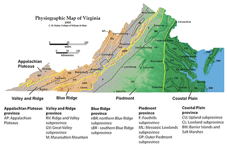 Virginia Geography Map