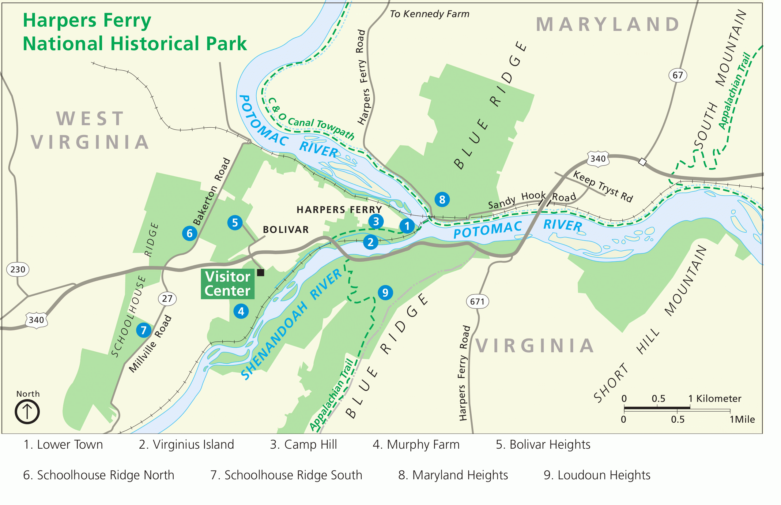 West Virginia Harpers Ferry Map
