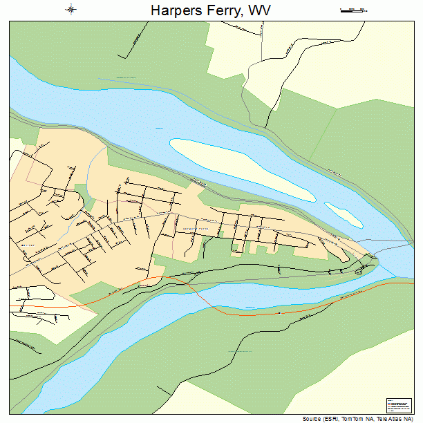 Harpers Ferry West Virginia Street Map 5435284