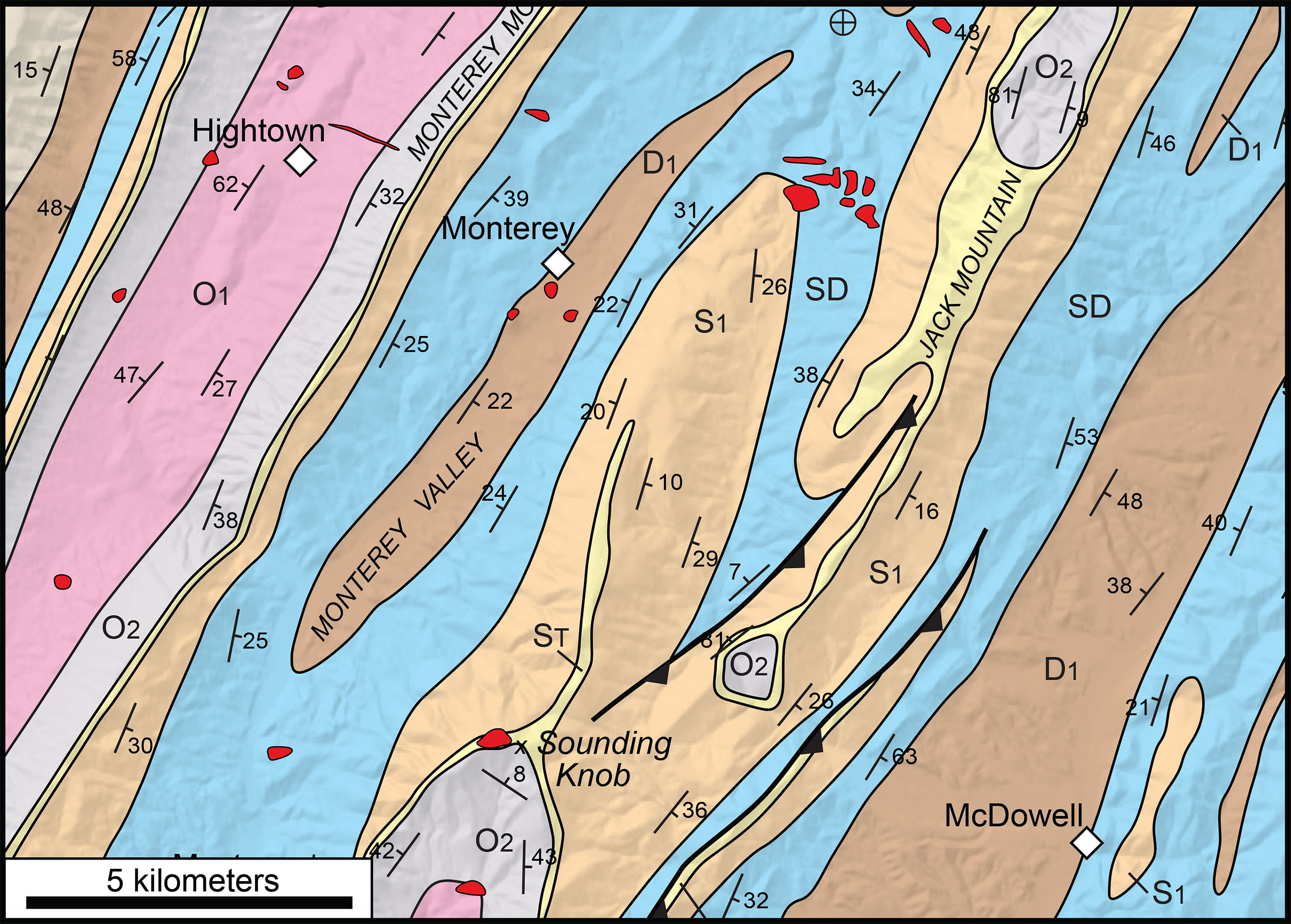 Highland County Geologic Map The Geology Of Virginia