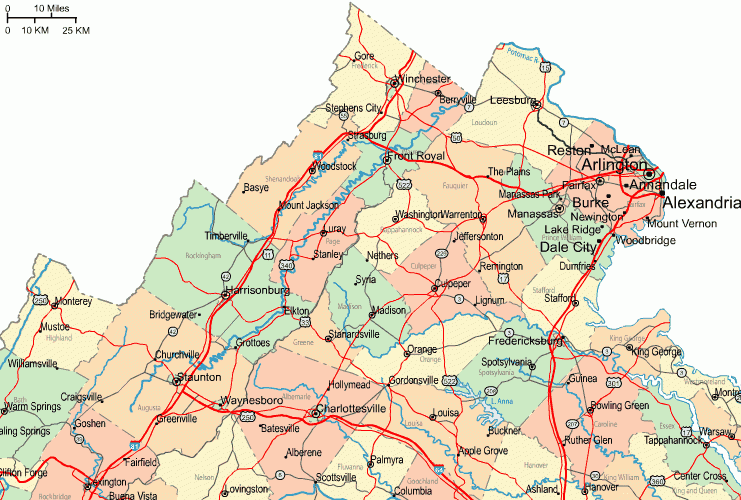 Highway Map Of Northern Virginia Virginia Map Northern Virginia Map