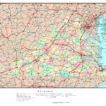 Laminated Map Large Detailed Administrative Map Of Virginia State