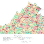 Large Detailed Administrative Map Of Virginia State With Roads