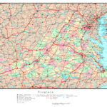 Large Detailed Administrative Map Of Virginia State With Roads