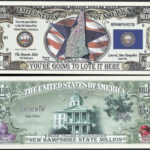 Lot Of 100 NEW HAMPSHIRE STATE MILLION DOLLAR BILL W MAP SEAL FLAG