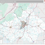 Lynchburg VA Metro Area Wall Map Premium Style By MarketMAPS