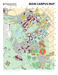 Main Campus Map Maps Locations Virginia Tech | Virginia Map