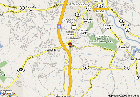 Google Maps Fredericksburg Virginia