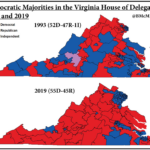 Map Of Democratic Majorities In The Virginia House Of Delegates 1993