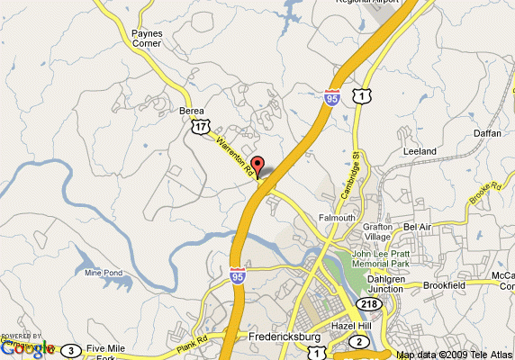 Map Of Fredericksburg Days Inn North Fredericksburg