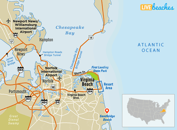 Map Of Sandbridge Beach Virginia Live Beaches