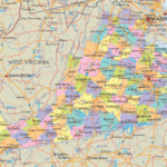 Map Of State Of Virginia With Outline Of The State Cities Towns And
