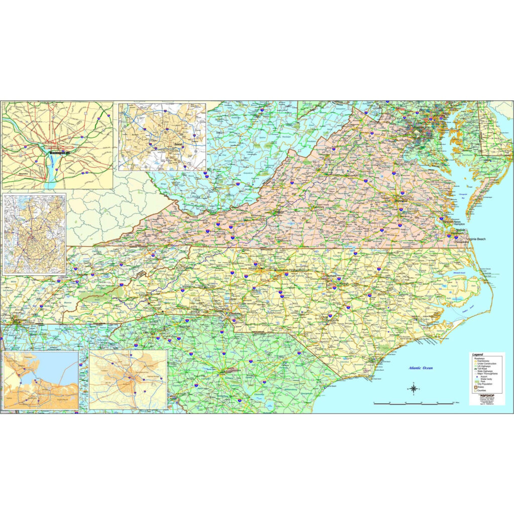 Map Of Virginia And North Carolina Border Yucca Valley Map | Virginia Map