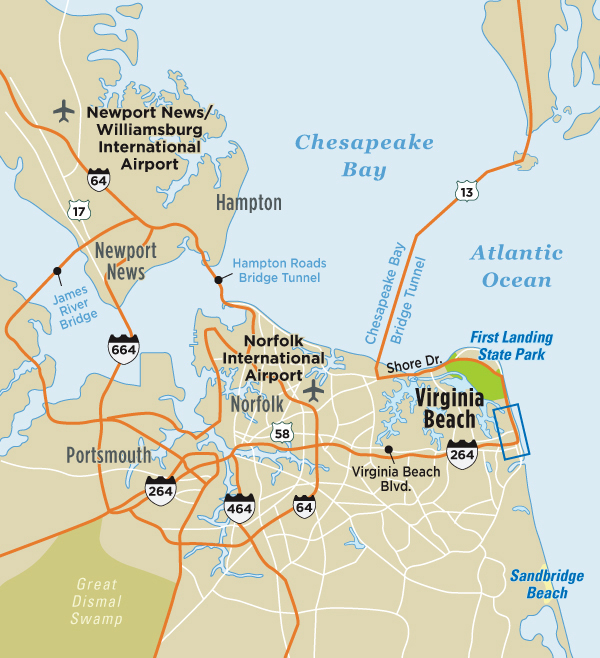Map Of Virginia Beach VA Virginia Beach Vacation Guide