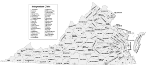 Map of Virginia Counties and Independent Cities EXECUTIVE REALTY INC