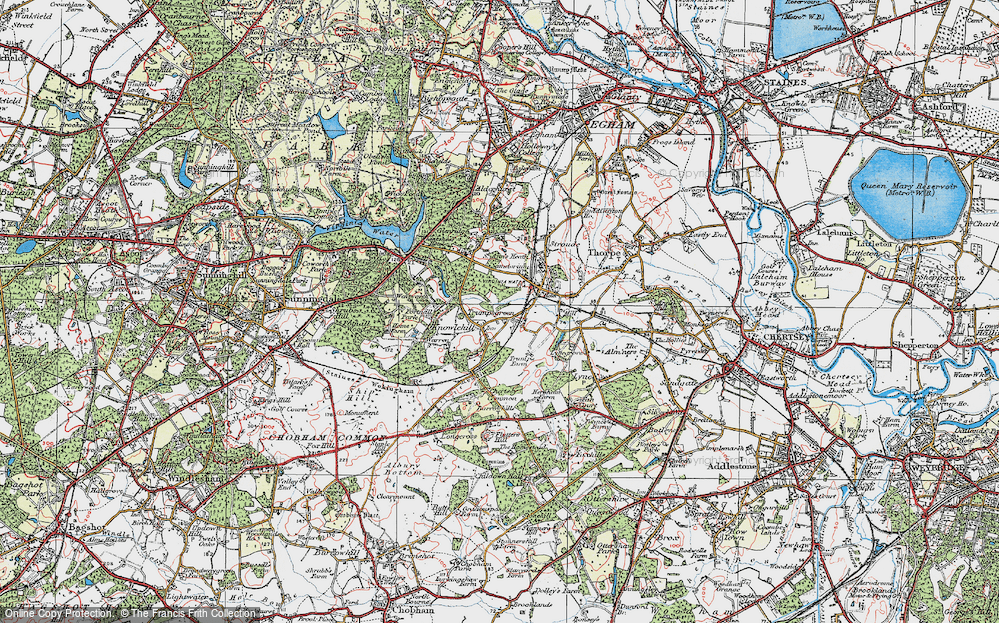 Map Of Virginia Water 1920 Francis Frith
