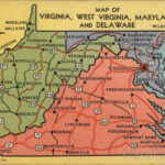 Map Of Virginia West Virginia Maryland And Delaware Maps Postcard