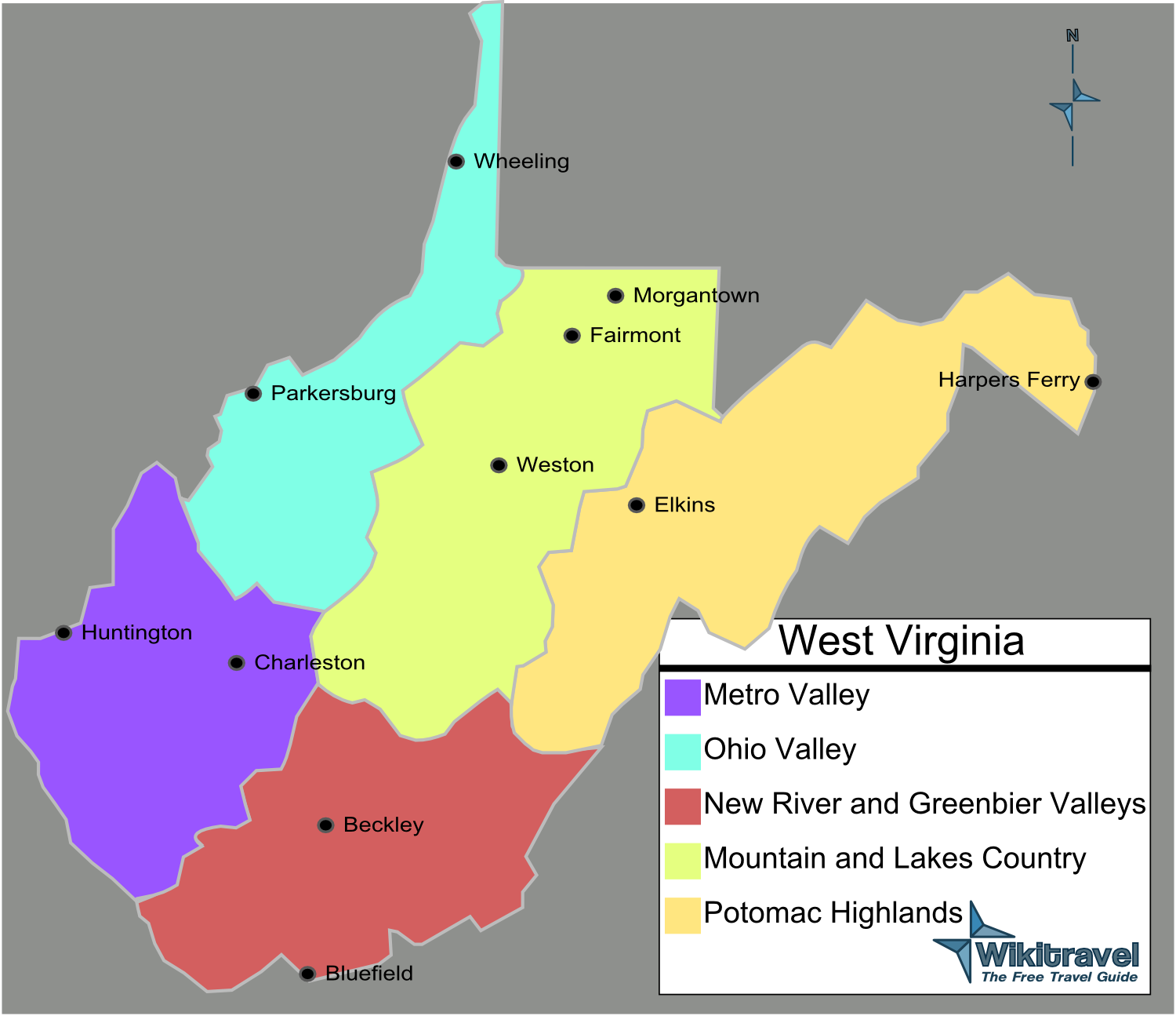 Map Of West Virginia Map Regions Worldofmaps Online Maps And 