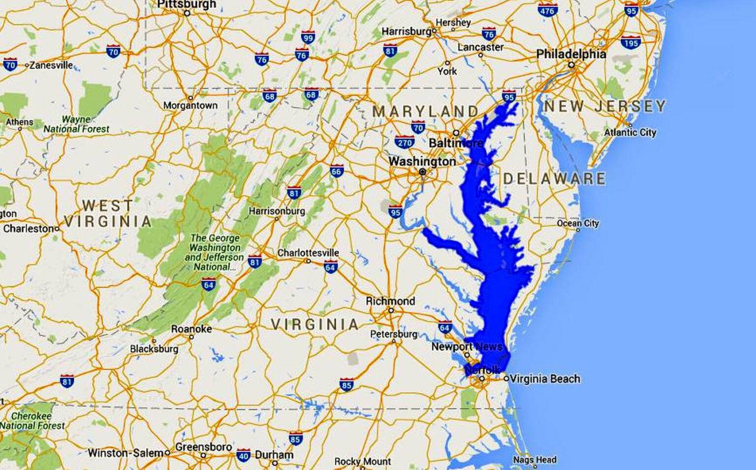 Maps Of The Chesapeake Bay Rivers And Access Points | Virginia Map