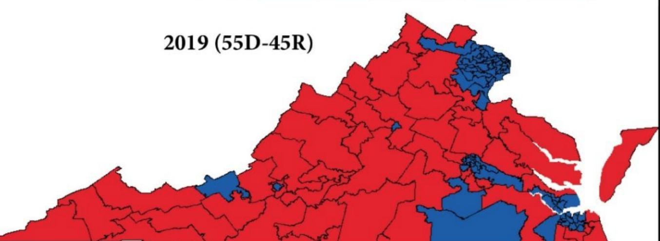 Maps Of Virginia House Of Delegates 1993 And 2019 The Bull Elephant