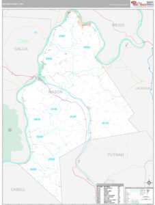 Mason County WV Wall Map Premium Style By MarketMAPS MapSales