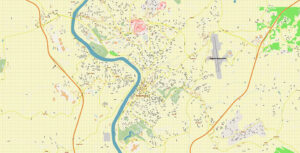 Morgantown West Virginia US Map Vector Accurate High Detailed City Plan
