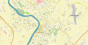 Morgantown West Virginia US PDF Vector Map Accurate High Detailed City